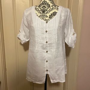 White Italian linen top